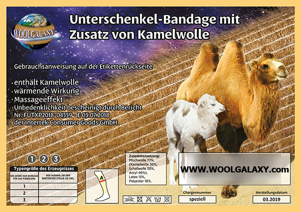 Unterschenkel-Bandage mit Zusatz von Kamelwolle