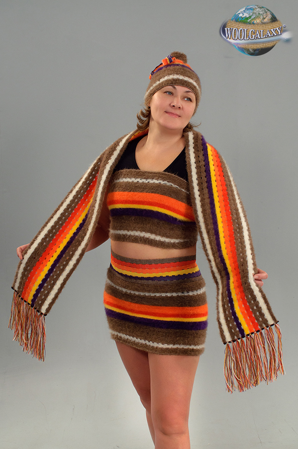 Bufanda con lana de camello «Estilo de vida lleno de colores»