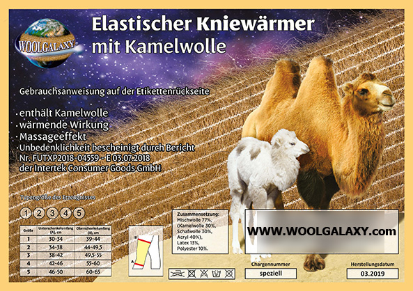 Elastischer Kniewärmer mit Kamelwolle